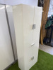 4 Door 1 Drawer Cupboard in White with Silver Handles. Size H170 x W60 x D30cm. - 2