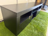 TV Stand with Storage in Black. Size H45 x W150 x D35cm. - 2