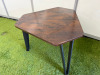 Wooden Top Side Table on Metal Legs. Size H45 x W5 x D52cm. - 2