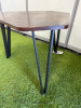 Wooden Top Side Table on Metal Legs. Size H45 x W5 x D52cm. - 3