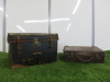 1 x W.Houghton Steamer Trunk, Size H30 x W46 x D39cm & 1 x Brown Leather Suit Case, Size H13 x W40 x D30cm. NOTE: condition (As Viewed/Pictured).