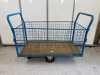 Mobile Mesh Sided Trolley with Removable Side. Size H52 x W120 x D60cm. NOTE: No VAT on lot.