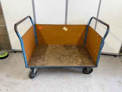 Mobile Open Sided Trolley. Size H50 x W120 x D78cm. NOTE: No VAT on lot.