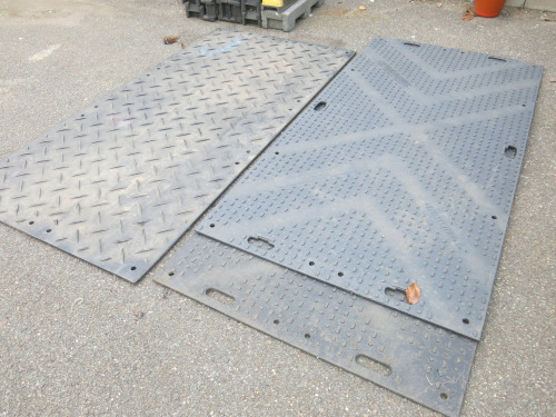 3 x Sheets of Heavy Duty Hard Plastic/Fibre Matting. Size L240 x W120cm.