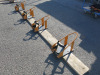 4 x Motorbike Stands on Scaffold Board.