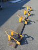 4 x Motorbike Stands on Scaffold Board. - 2