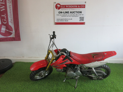 Honda CRF50F 4 Stroke Dirt Bike with Key. Year 2008.