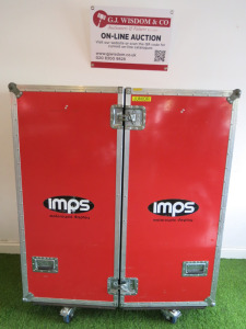 Fold Out Flight Case on Wheels For Clothing, Size H147x W120 x D74cm. (Contents not Included).