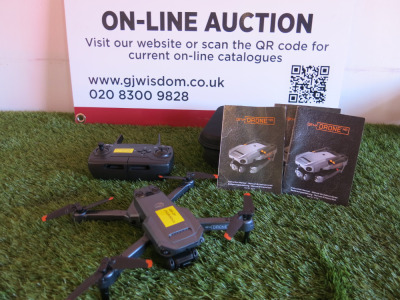 Qirux K8 Drone with Controller & Carry Case. NOTE: missing battery.