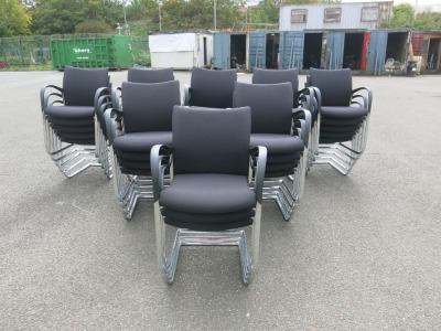 36 x Senator Cantilever Stacking Chairs On Chrome Frame, Model T115A.