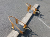 2 x Motorbike Stands on Scaffold Board. - 2