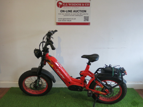 Ovia Cyrusher Fat Tyre Electric Bike. Comes with West Viking Lock & Charger. LOT UPDATE 6/10/25: Key Required for Battery Compartment, Controls Powers Up, Mileage Shown 47.3. With Manual