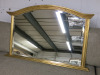 Bevelled Edge Gold Framed Over Mantel Mirror. H78cm x W113cm. - 6