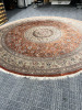 Persian Hand Knotted Fine/High Quality Silk Rug with Fringe, 530 KPSI, Believed to be from the City of Tabriz, Kashan or Qom in Iran. Size Dia 245cm. - 2