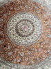 Persian Hand Knotted Fine/High Quality Silk Rug with Fringe, 530 KPSI, Believed to be from the City of Tabriz, Kashan or Qom in Iran. Size Dia 245cm. - 3