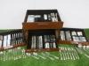 Set of 210 x Christofle France Hallmarked Silver Cutlery & Serving Utensils in Christofle Four Draw Wooden Cutlery Chest to Include: Knives, Forks, Spoons, Ladles & Cake Slice. Chest Size H37 x W51 x D38cm. - 3