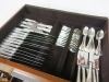 Set of 210 x Christofle France Hallmarked Silver Cutlery & Serving Utensils in Christofle Four Draw Wooden Cutlery Chest to Include: Knives, Forks, Spoons, Ladles & Cake Slice. Chest Size H37 x W51 x D38cm. - 6