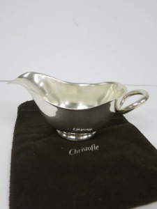 Christofle France, Silver Gravy Boat in Cloth Pouch. Size H8cm.