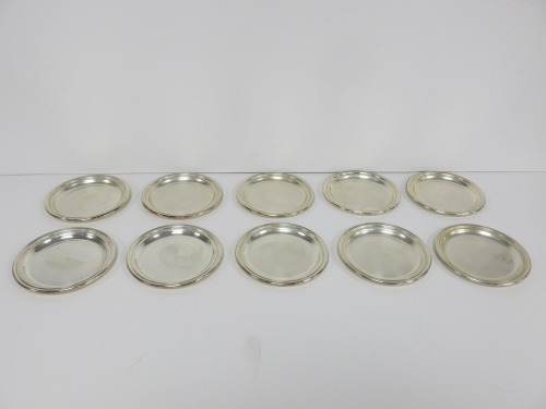10 x Hallmarked Silver Circular Dishes/Trays. Size Dia 12.5cm.