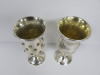 2 x Y.M HAZORFIM, Hallmarked 925 Silver Kiddush Cups with Floral Designs. - 4