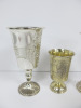 3 x Kiddush Style Cups with Floral Pattern/Designs. - 2