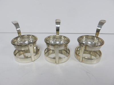 3 x Silver Revolving Tea Strainers.