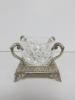 HADAD Hallmarked 925 Silver and Glass Open Salt Dish.