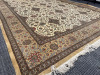 Persian Hand Knotted Fine Silk Rug with Fringe, 530 KPSI - Believed to be from the City of Isfahan or Qom in Iran. The text Woven in Appears Persian Possibly Describing the Weavers Name or Place of Origin. Size 355 x 250cm. - 2