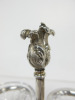 Christofle France Silver Floral Design Stand with 2 x Salt and Pepper Cellar Dishes. - 2