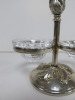 Christofle France Silver Floral Design Stand with 2 x Salt and Pepper Cellar Dishes. - 3