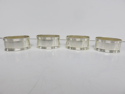 4 x Hallmarked 800 Silver Napkin Rings.