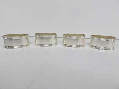 4 x Hallmarked 800 Silver Napkin Rings.