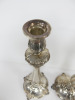2 x Tall Benedetti Silver Floral Design Candle Holders. - 4