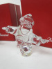 2 x Baccarat Clear Crystal Santa Claus Figurines in Boxes. - 3