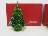 3 x Baccarat Green Crystal and Gold Stars Louxor Christmas Tree Ornaments in Boxes. - 2
