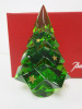 3 x Baccarat Green Crystal and Gold Stars Louxor Christmas Tree Ornaments in Boxes. - 3