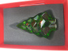 3 x Baccarat Green Crystal and Gold Stars Louxor Christmas Tree Ornaments in Boxes. - 5