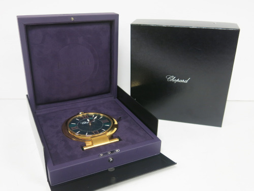 Chopard Imperiale Alarm Clock Consisting of a Emerald Green Face and a Gold Exterior.