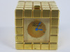 Chopard Ice Cube Desk Clock in Brushed Metal Gold with Blue Hands, S/N 51/8898/00 996759. Size 3.5 x 3.5 x 3.5cm. - 2