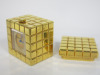 Chopard Ice Cube Desk Clock in Brushed Metal Gold with Blue Hands, S/N 51/8898/00 996759. Size 3.5 x 3.5 x 3.5cm. - 3