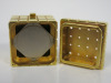 Chopard Ice Cube Desk Clock in Brushed Metal Gold with Blue Hands, S/N 51/8898/00 996759. Size 3.5 x 3.5 x 3.5cm. - 4