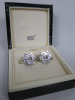 MONTBLANC Star Collection 18ct White Gold Cufflinks Set with 24 x Precious Stones. Comes in Original Box (Poor Condition). Hallmarked Au 750. NOTE: 1 cufflink requires repair. - 3