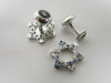 MONTBLANC Star Collection 18ct White Gold Cufflinks Set with 24 x Precious Stones. Comes in Original Box (Poor Condition). Hallmarked Au 750. NOTE: 1 cufflink requires repair. - 4