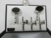 David Donahue Sterling Silver & Onyx Stud Set with 2 x Cufflinks & 3 x Shirt Studs. - 2