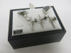 David Donahue Sterling Silver & Onyx Stud Set with 2 x Cufflinks & 3 x Shirt Studs. - 3