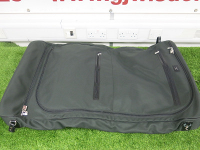 Louis Vuitton Green Taiga Leather and Nylon Santore Ardoise Travel, Garment, Suit Bag. Size H102cm, W58cm, D12cm. NOTE: condition as viewed/inspected.
