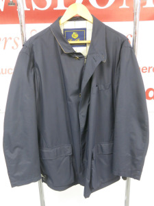 Loro Piana Men's Navy Blue Roadster Jacket with Chequered Interior. Size XL.
