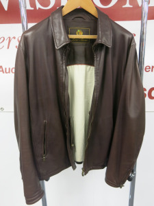 Loro Piana Men's Dark Brown Leather Jacket. Size XL.