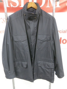 Loro Piana Men's Navy Traveller Windmate Storm System Field Jacket. Size 56/XL.