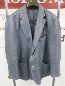 Loro Piana Men's Blue/Grey Wool Suit Jacket. Size 56/XL.